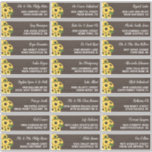 Rustic Sunflower Wood 24 Wedding Guest Address Aufkleber<br><div class="desc">24 rustikale Hochzeitsgast-Adressetiketten für Ihre Einladungen mit rustikalen weißen Schriftart gegen Holzkorn mit hübschen gelben Sonnenblumen.</div>