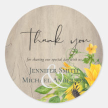 Rustic Sunflower Woodland Wedge Vielen Dank