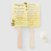 Rustic Sunflower Yellow Watercolor Wedding Program Fächer (Vorne und Hinten)