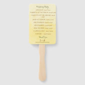 Rustic Sunflower Yellow Watercolor Wedding Program Fächer (Rückseite)