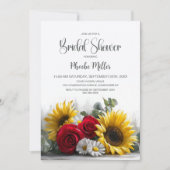 Rustic Sunflowers and Roses Bridal Shower Einladung (Vorderseite)