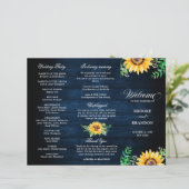 Rustic Sunflowers Gipskraut Hochzeitsprogramm (Stehend Vorderseite)