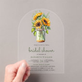 Rustic Sunflowers Mason Jar Bridal Shower Acryleinladungen (Insitu (Handheld))