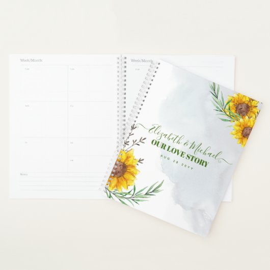 Rustic Sunflowers Newlyweds Gift Planners Journals Planer (Anzeige)