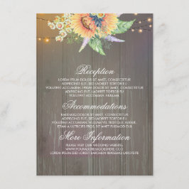 Rustic Sunflowers Wedding Information Guest Card Begleitkarte