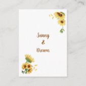 Rustic Sunflowers Wedding QR Code RSVP Begleitkarte (Rückseite)