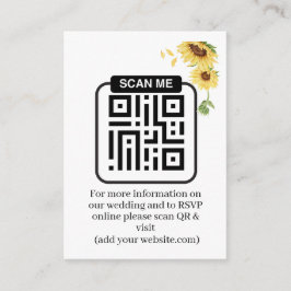 Rustic Sunflowers Wedding QR Code RSVP Begleitkarte