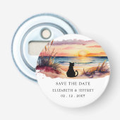Rustic Sunset Beach Save The Date Magnet Flaschenöffner (Vorderseite)