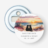 Rustic Sunset Beach Save The Date Magnet Flaschenöffner (Vorderseite)