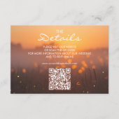 Rustic Sunset Nature Wedding Website QR Code Begleitkarte (Vorderseite)