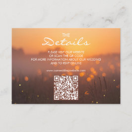 Rustic Sunset Nature Wedding Website QR Code Begleitkarte