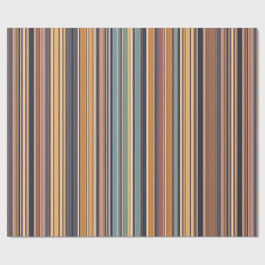 Rustic Sunset Stripes Gift Wrap - Warmes Mittelalt Geschenkpapier (Flach)