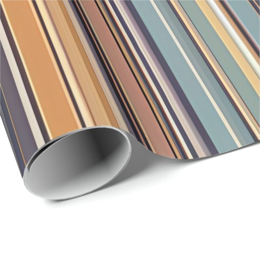 Rustic Sunset Stripes Gift Wrap - Warmes Mittelalt Geschenkpapier (Rolleneckpunkt)