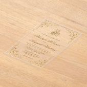 Rustic Swirl Frame Gold Muslim Wedding Acryleinladungen (Ablage )