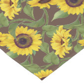 Rustic Table Runner with Sunflower Print, Brown Kurzer Tischläufer (Ecke)