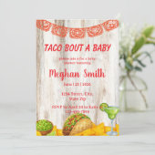 Rustic Taco ‘Bout a Baby Shower Invitation Einladung (Stehend Vorderseite)