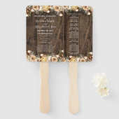Rustic Tan Bird Wood Country Wedding Program Fächer (Vorne und Hinten)