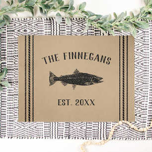 Rustic Tan Fish Personalized Fußmatte