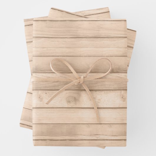Rustic Tan Wood Geschenkpapier Set (Beispiel)