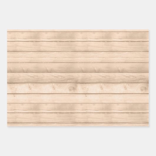 Rustic Tan Wood Geschenkpapier Set (Vorderseite)