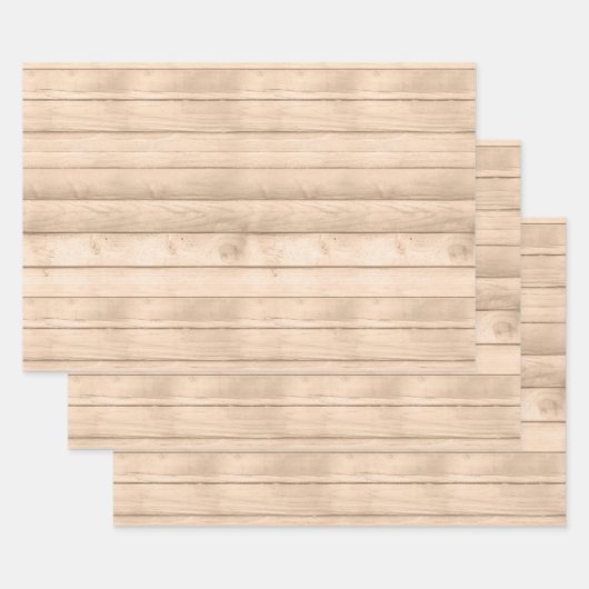 Rustic Tan Wood Geschenkpapier Set (Set)