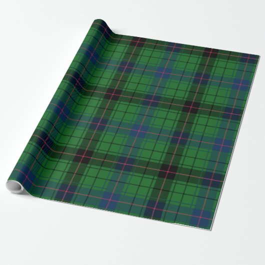 Rustic Tartan Davidson Kariert Green Black Blue Geschenkpapier (Ungerollt)