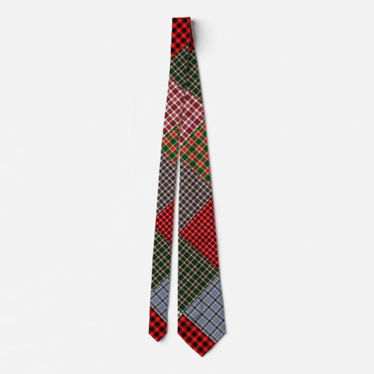 Rustic tartan patchwork neck tie krawatte (Rückseite)