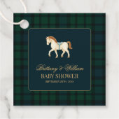 Rustic Tartan Plaid Horse Baby Shower Geschenkanhänger (Vorderseite)