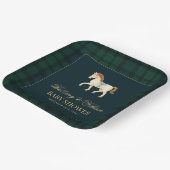 Rustic Tartan Plaid Horse Baby Shower  Pappteller (Gewinkelt)