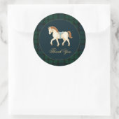 Rustic Tartan Plaid Horse Baby Shower Runder Aufkleber (Tasche)
