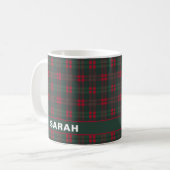 Rustic Tartan Plaid Name Kaffeetasse (Vorderseite Links)