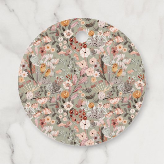 Rustic Taupe floral Boho Wedding Custom Vielen Dan Geschenkanhänger (Rückseite)