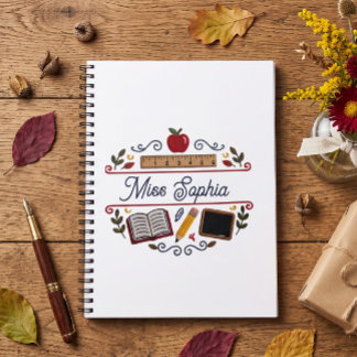 Rustic Teacher Appreciation Custom Spiral Notebook Notizblock