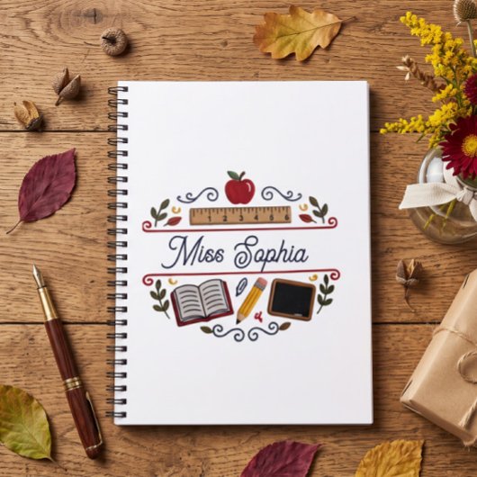 Rustic Teacher Appreciation Custom Spiral Notebook Notizblock