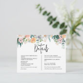 Rustic Terracotta and Orange Autumn Floral wedding Begleitkarte (Stehend Vorderseite)