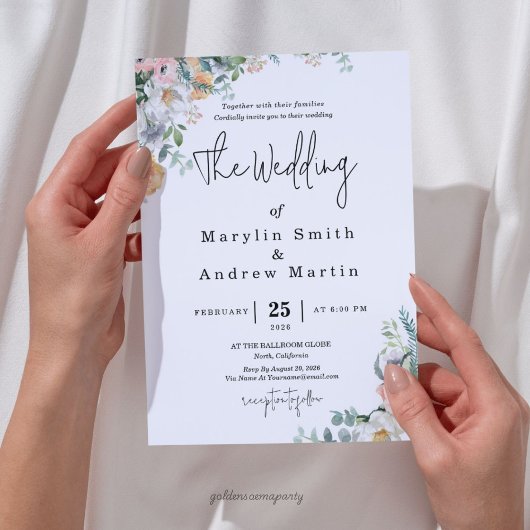 Rustic Terracotta and Orange Autumn Floral wedding Einladung