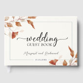 Rustic Terracotta Blätter Hochzeit im Herbst Gäste Gästebuch (Vorderseite)
