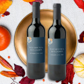 Rustic Terracotta Blue Rust Eukalyptus Wedding Weinetikett