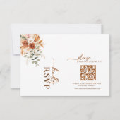 Rustic Terracotta & Blush Floral QR Code RSVP Card (Rückseite)
