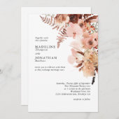 Rustic Terracotta Bohemisch Hydrangea Wedge Einladung (Vorne/Hinten)