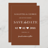 Rustic Terracotta Boho Burnt Orange Einfache Minim Save The Date (Vorne/Hinten)