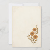 Rustic Terracotta Boho Floral Wedding Einladung (Rückseite)