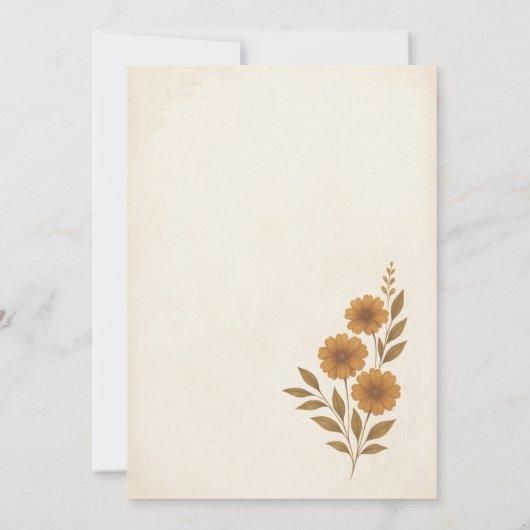 Rustic Terracotta Boho Floral Wedding Einladung (Rückseite)