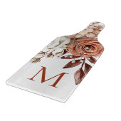 Rustic Terracotta Boho Florals Monogram Initial Schneidebrett (Ecke)