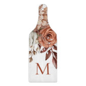 Rustic Terracotta Boho Florals Monogram Initial Schneidebrett (Vorderseite)