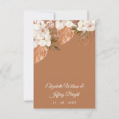 Rustic Terracotta Boho Pampas Arched Wedding RSVP Karte (Rückseite)