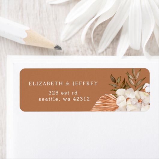 Rustic Terracotta Boho Pampas Orchids Wedding (Insitu)