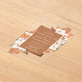 Rustic Terracotta Boho Pampas Orchids Wedding Acryleinladungen (Ablage )