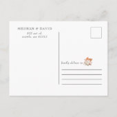 Rustic Terracotta Boho Pampas Orchids Wedding Ankündigungspostkarte (Rückseite)