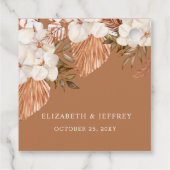 Rustic Terracotta Boho Pampas Orchids Wedding Geschenkanhänger (Rückseite)